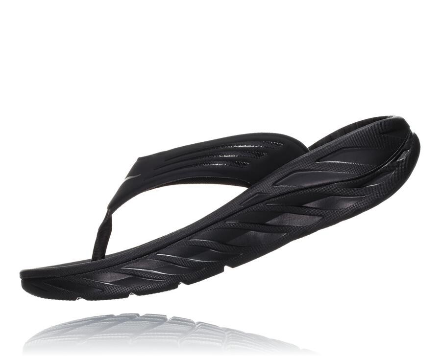 Hoka One One Mens Sandals - ORA Recovery Flip - Black - TPCE52849